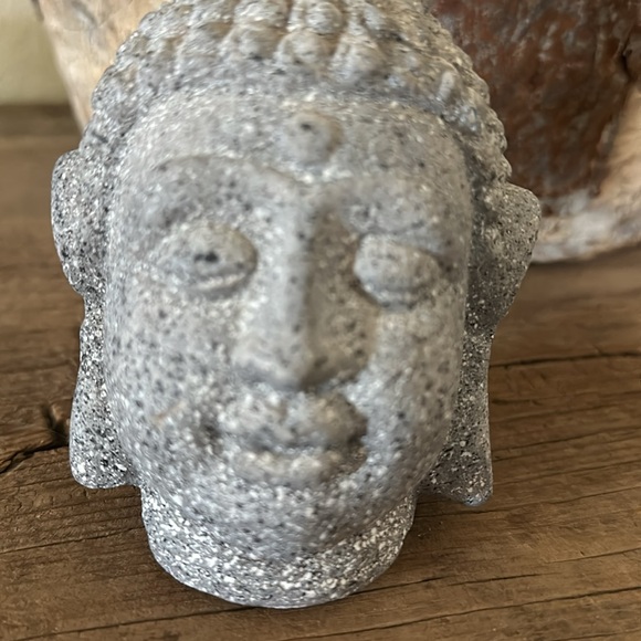 Grey & White Stone Face Buddha Head - Picture 2 of 10